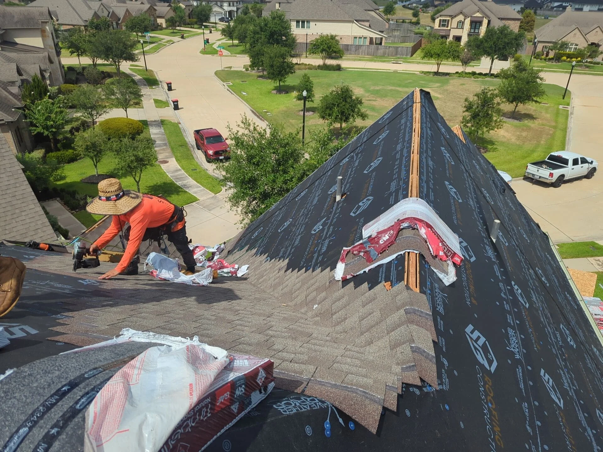 Roof inspection after Texas hailstorm