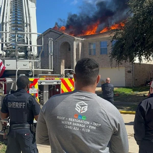 SB Restorations project manager on-site in Katy Texas